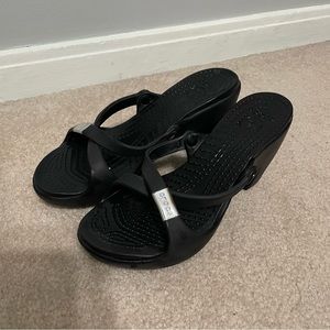 Crocs slip on heeled sandals - Black 7W
